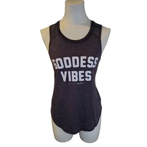 Spiritual Gangster Charcoal Gray Goddess Vibes Athletic Tank Top Size XS